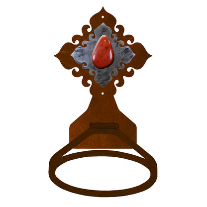 Red Jasper Stone Burnished Towel Ring