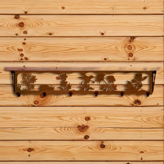 SW-5718 Hummingbird 42" Coat Hook Shelf