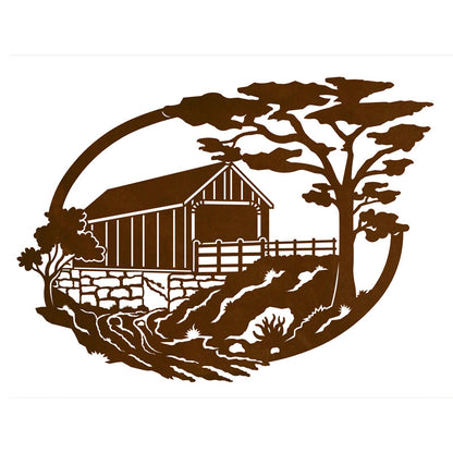 Cover Bridge Oval Wall Art Horizontal