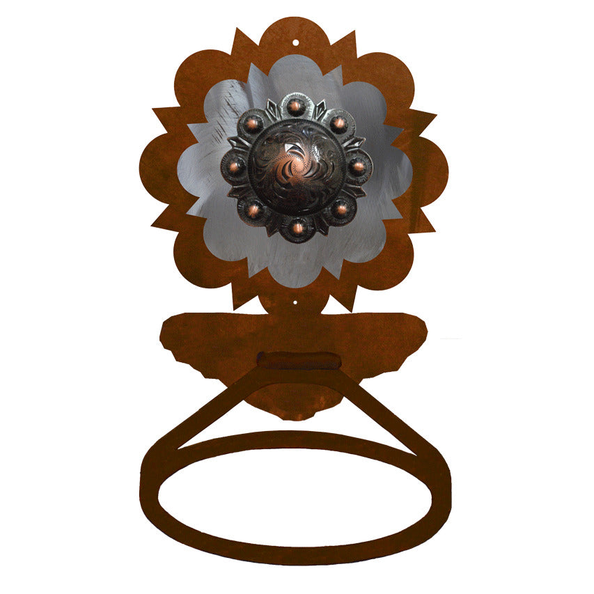 BA-7319 Copper Round Pico Concho Towel Ring