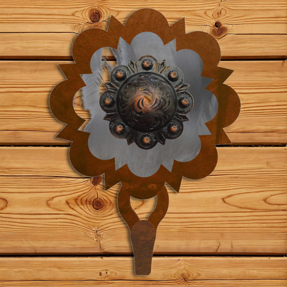 CHL-428 Round Copper Pico Concho Large Single Coat Hook