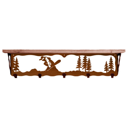 Snowboarder 34" Coat Hook Shelf