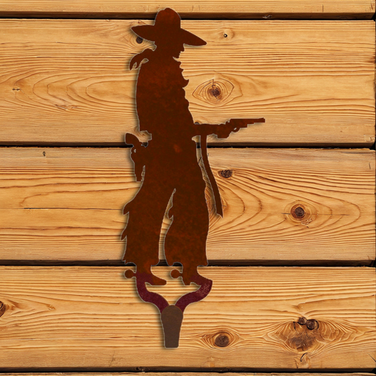 CHL-200 Pistol Cowboy Large Single Coat Hook Burnished