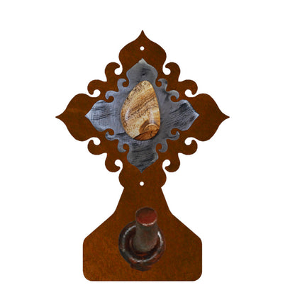 BA-7235 Picture Jasper Stone Burnished Robe Hook