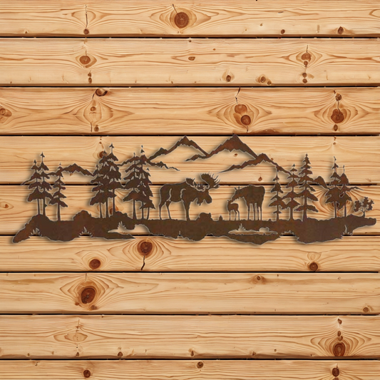 WA-4258 Moose Family Wall Art - 42"