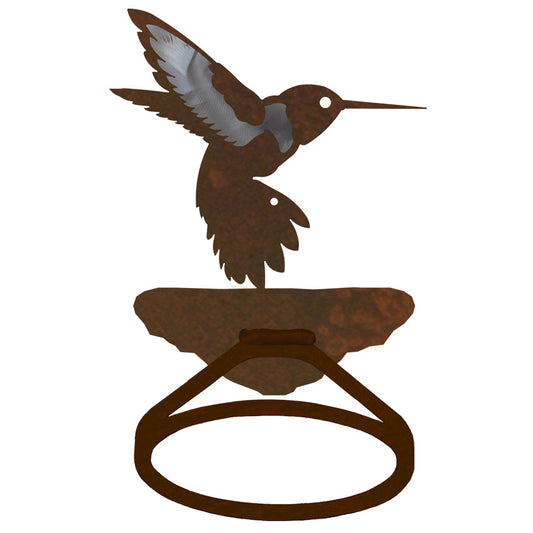 Hummingbird Towel Ring Burnished
