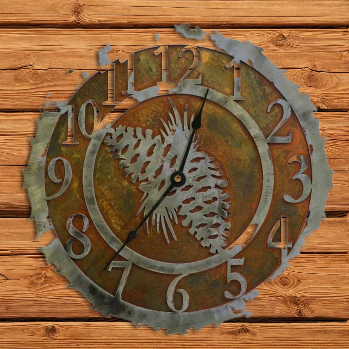 CL-5085 Pine Cone 12" Round Clock