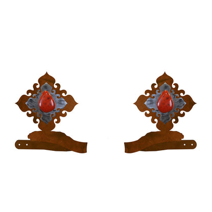 DR-9062 Red Jasper Stone Tie Back Burnished