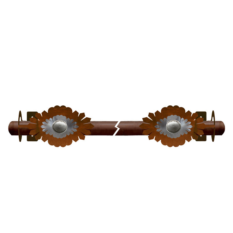 DR-9156 Sunburst Concho Rod Brackets Burnished