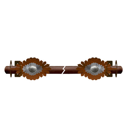 DR-9156 Sunburst Concho Rod Brackets Burnished