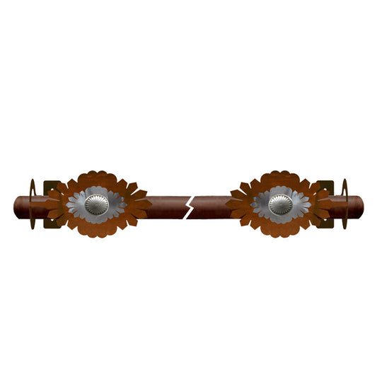 DR-9156 Sunburst Concho Rod Brackets Burnished