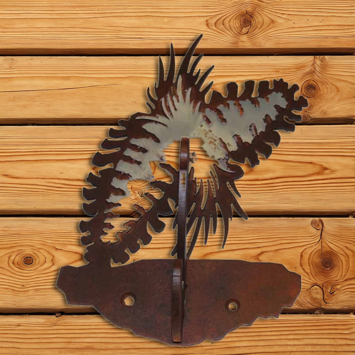 CH-5259 Pine Cone Double Coat Hook Burnished