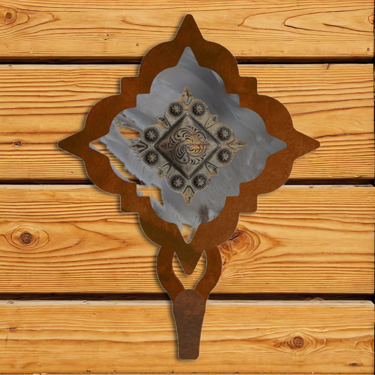 CHL-418 Diamond Silver Concho Large Single Coat Hook