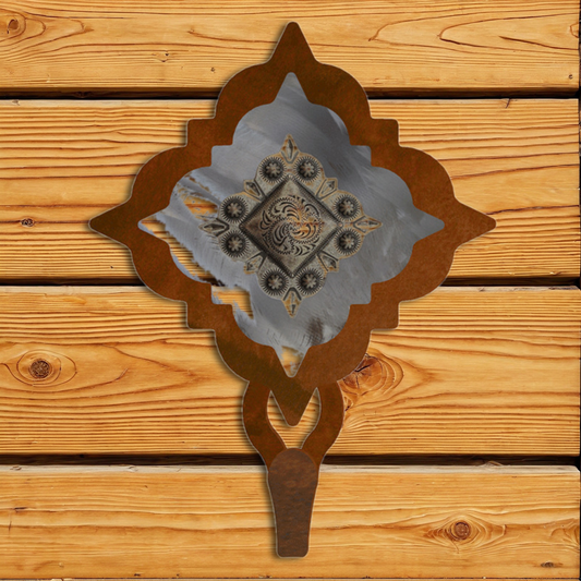 CHL-418 Diamond Silver Concho Large Single Coat Hook