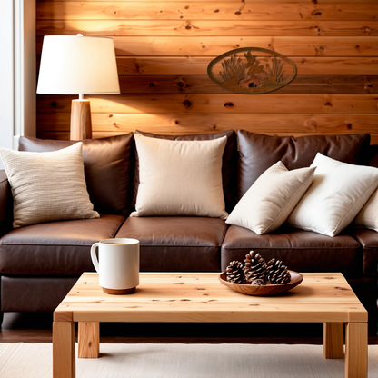 Ducks/Cattail Oval Wall Art Horizontal