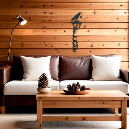 Crow Vertical Welcome Sign