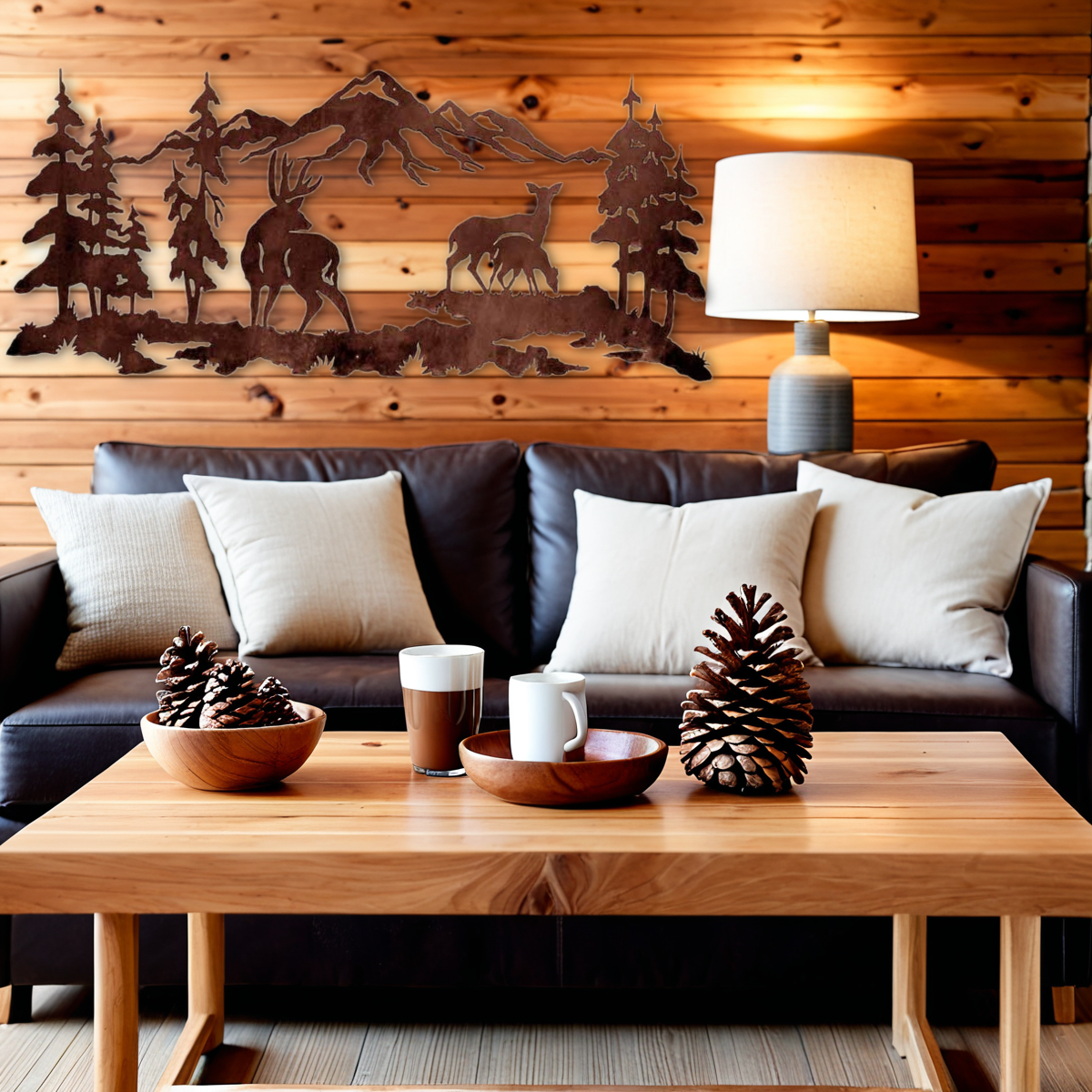 Deer Family Wall Art - 57"