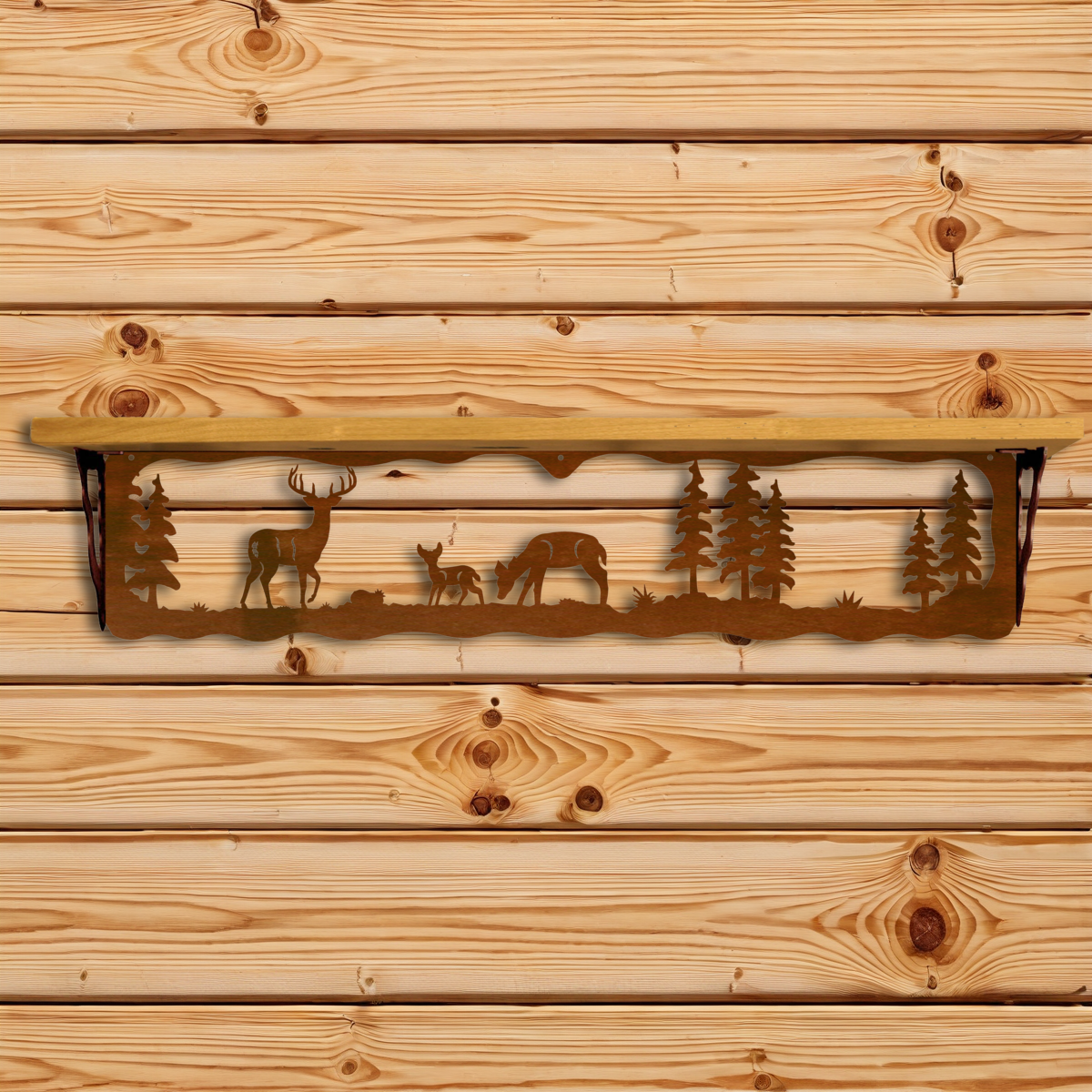 SW-7014 Deer Family 34" Shelf