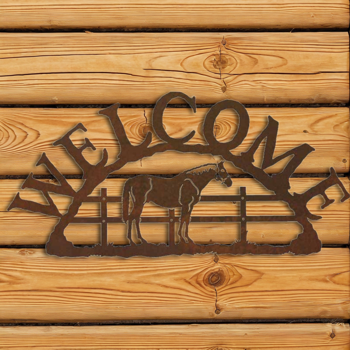 WE-9601 Bay Horse Horizontal Welcome Sign