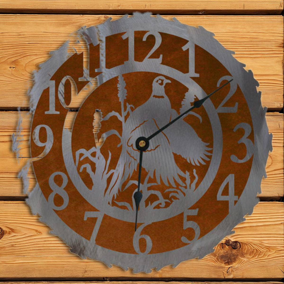 CL-5086 Pheasant 12" Round Clock