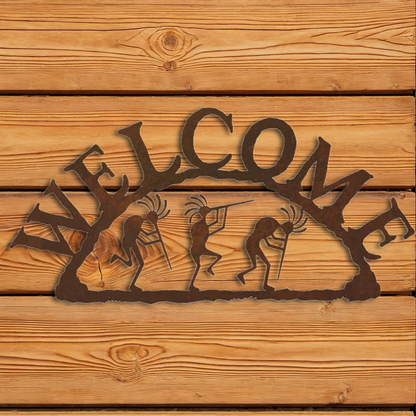 WE-9620 Kokopelli Horizontal Welcome Sign