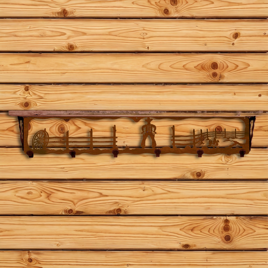 SW-5756 Cowboy 42" Coat Hook Shelf