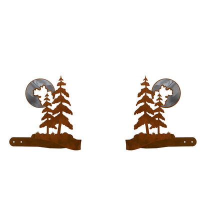 DR-9050 Pine Tree & Moon Tie Back Burnished