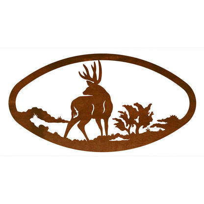 Deer Oval Wall Art Horizontal