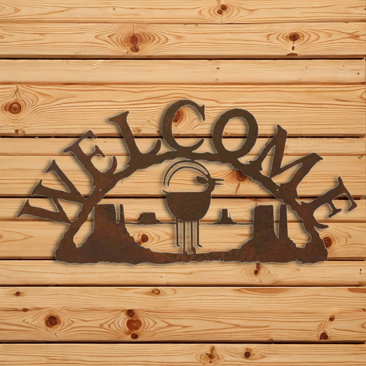 WE-9632 Ram Goat Horizontal Welcome Sign