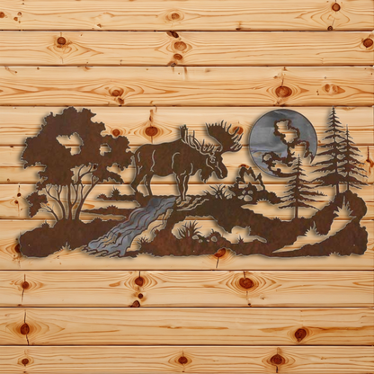 WAB-6060 Moose 57" Burnished Wall Art