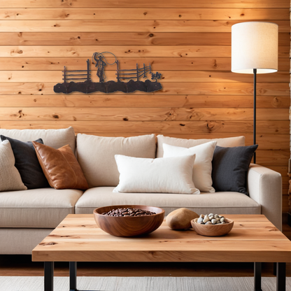 Roping Cowboy Scenic Five Hook