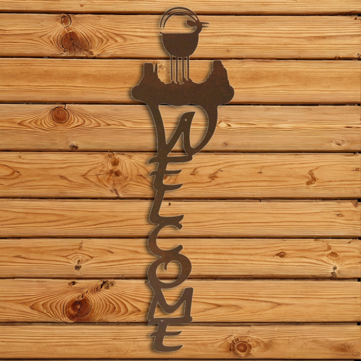 WE-2081 Ram Goat Vertical Welcome Sign