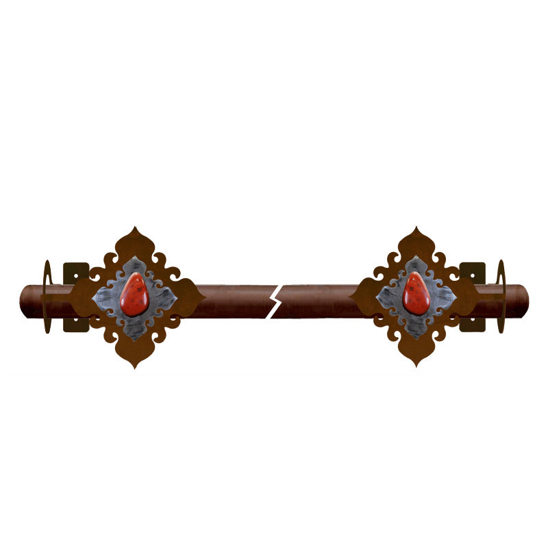 DR-9162 Red Jasper Stone Rod Brackets Burnished