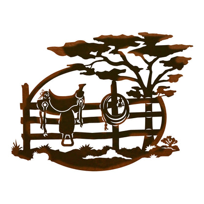 Saddle/Fence Oval Wall Art - 26"