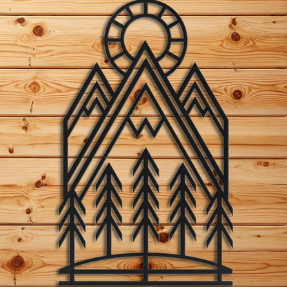 Mountain Sun Abstract Wall Art