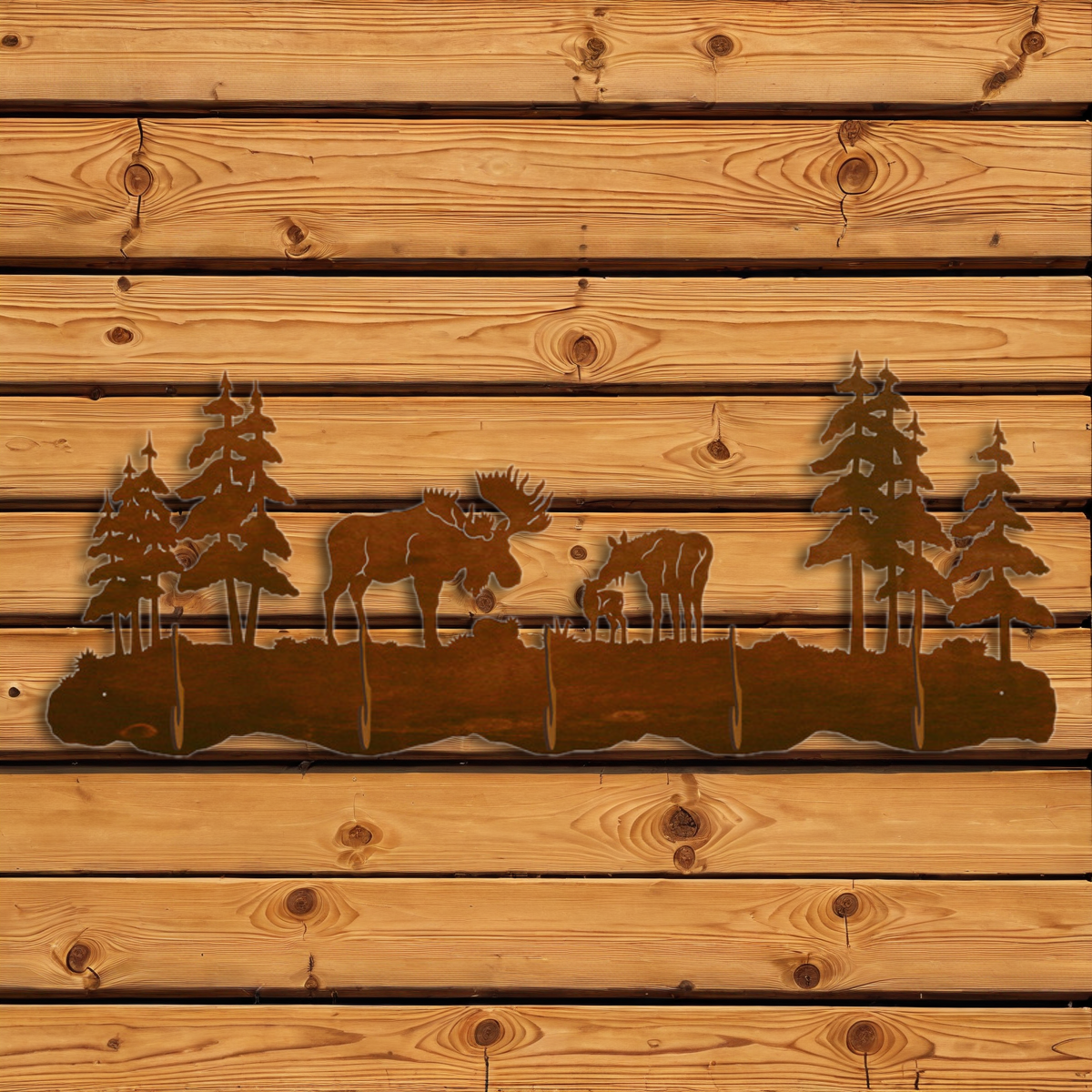 CH-5564 Moose Family Scenic Five Hook