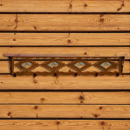 SW-5709 Desert Diamond/Turq 42" Coat Hook Shelf