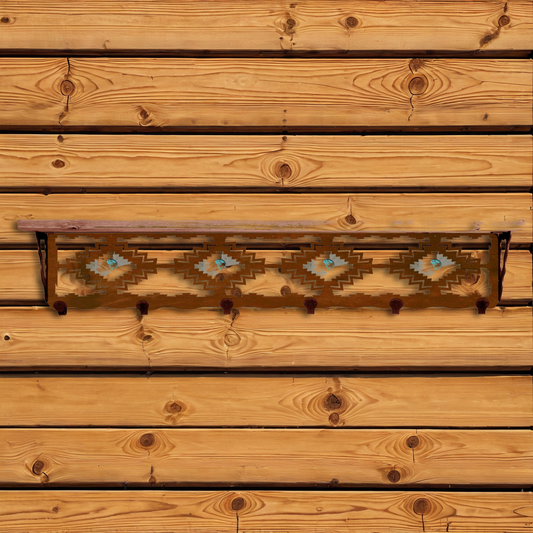 SW-5709 Desert Diamond/Turq 42" Coat Hook Shelf