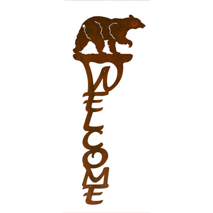 Black Bear Vertical Welcome Sign