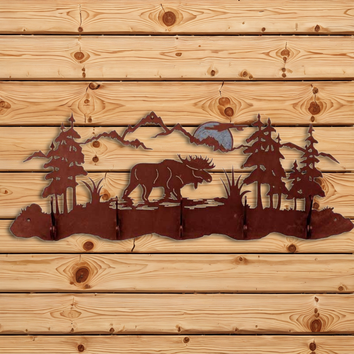 CH-6565 Moose Scenic Five Hook Burnished