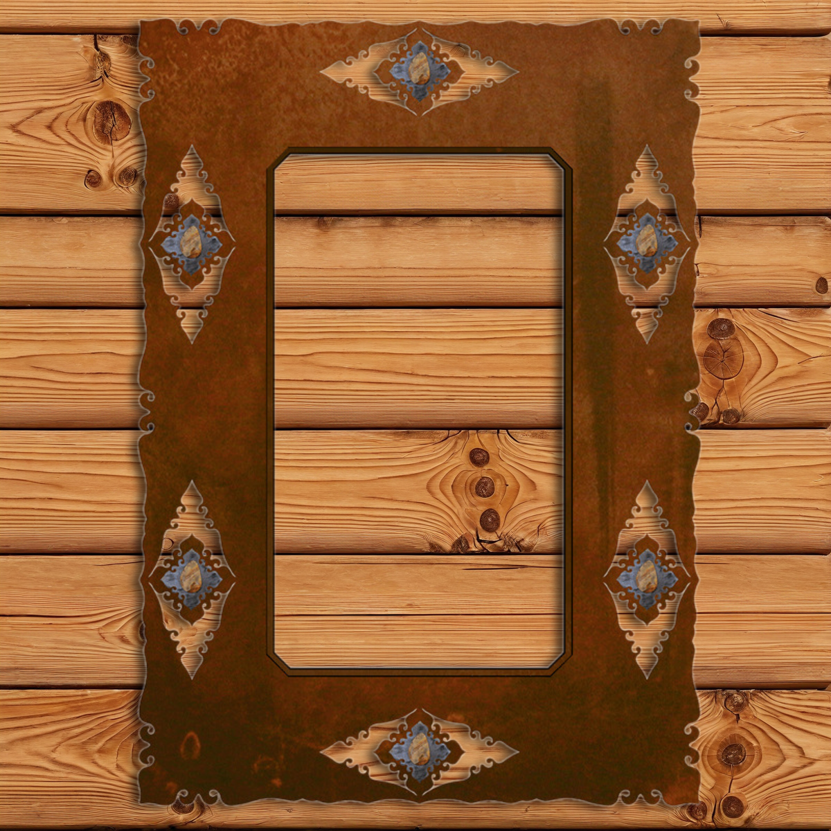 MH-2051 30" Picture Jasper Stone Mirror