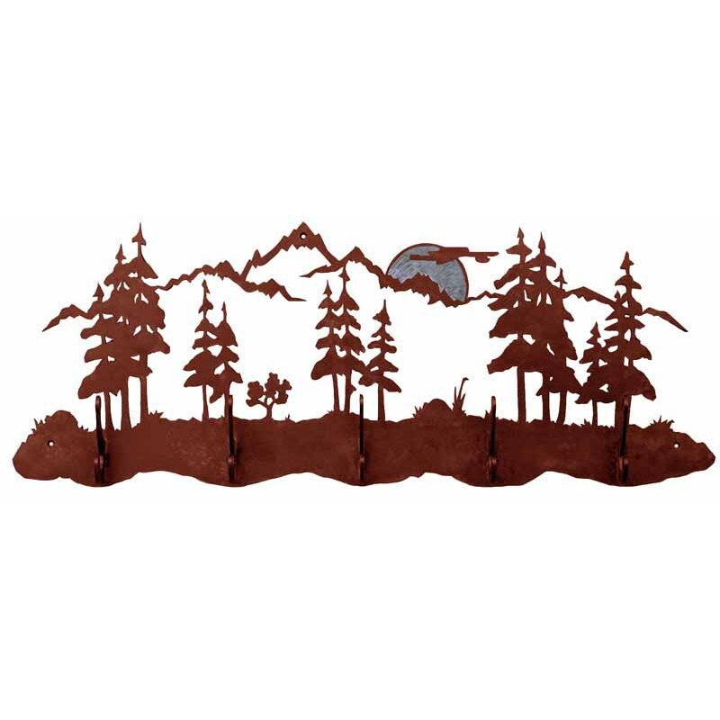 Mountain Scenic Five Hook Burnished