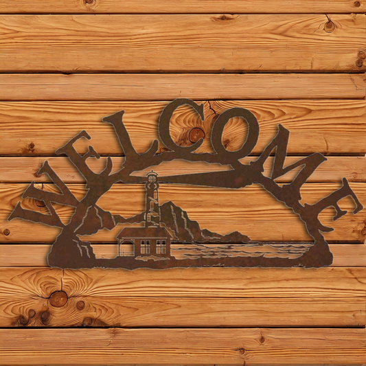 WE-9621 Light House Horizontal Welcome Sign