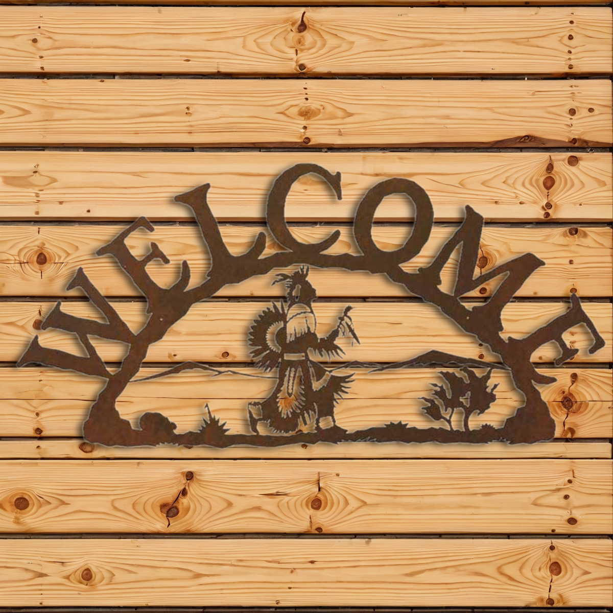 WE-9654 Rain Dancer Horizontal Welcome Sign