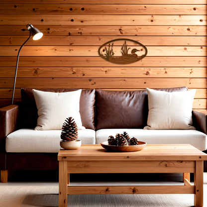 Loon Oval Wall Art Horizontaltonal