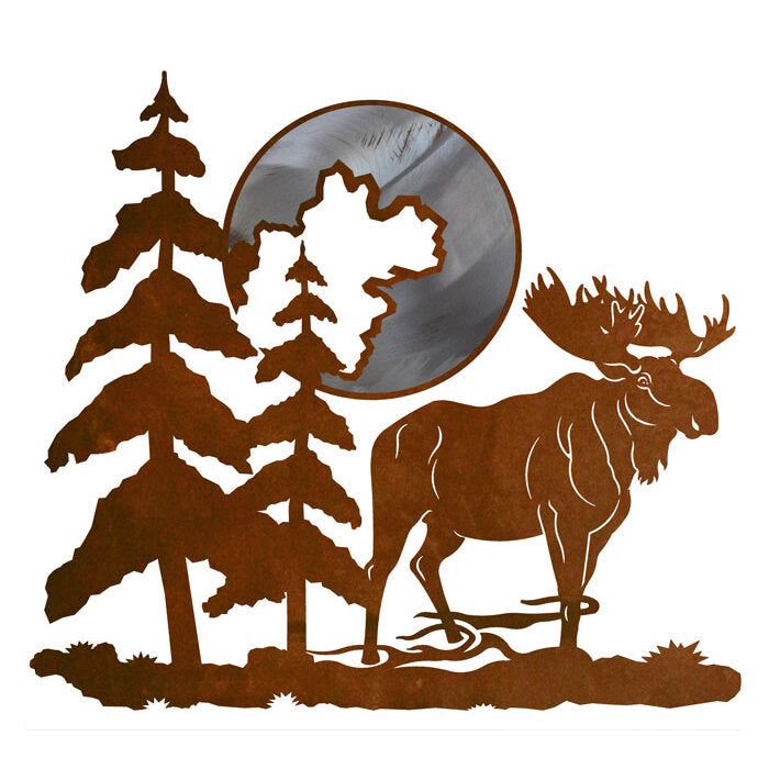 Moose & Moon 20" Burnished Wall Art