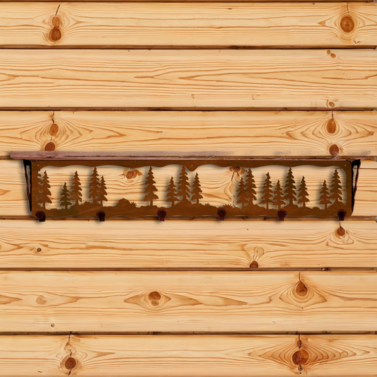 SW-5726 Pine Forest 42" Coat Hook Shelf