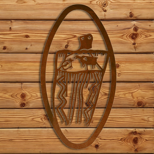 WA-72035 Barrier Hunt Oval Vertical Wall Art