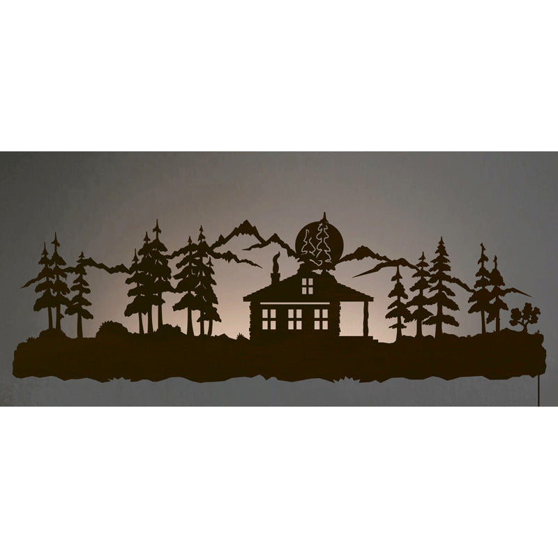 WA-9006 Cabin in Pines Back Lite Wall Art