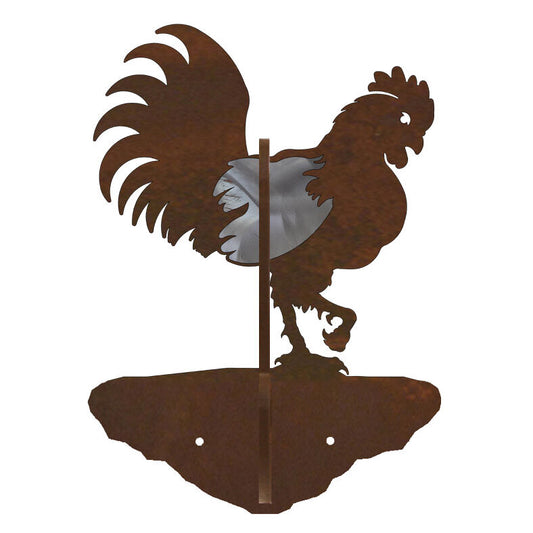 Rooster Double Coat Hook Burnished